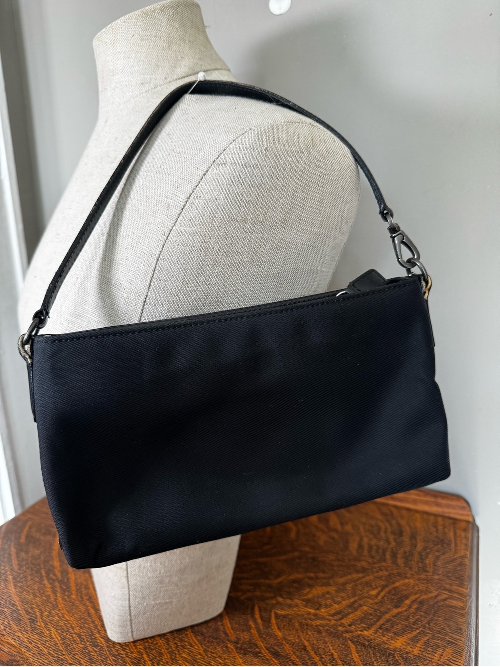 Vintage Y2K Coach Black Nylon Baguette Shoulder Bag | Style 7407